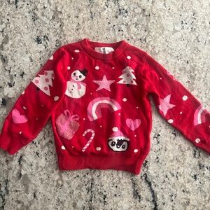 Snowman Red Christmas Sweater 2T